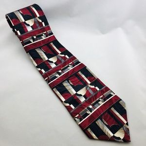 BURGUNDY AND BLACK THEMED GEORGE MACHADO TIE